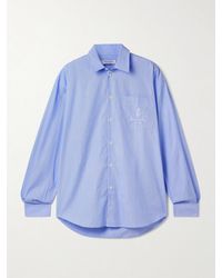 Sporty & Rich - Vendome Oversized-Hemd Aus Baumwollpopeline Mit Nadelstreifen Und Stickerei - Lyst