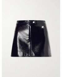 Courreges - Reedition Appliquéd Coated Cotton-Blend Mini Skirt - Lyst