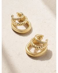 David Yurman - Dy Mercer 18-Karat Diamond Hoop Earrings - Lyst