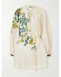 ALÉMAIS - Phyllis Flower-Print Ramie Mini Dress - Lyst