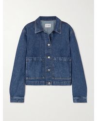 FRAME - The Patch Pocket Cropped Denim Jacket - Lyst