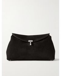 TOTEME - T-Lock Clutch Aus Veloursleder - Lyst