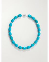 Julietta - Donna Rhodium-Pleated And Crystal Beaded Necklace - Lyst