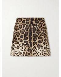 Dolce & Gabbana - Leopard-Print Cotton Mini Skirt - Lyst
