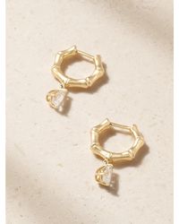 Anita Ko - Small Bamboo Huggies 18-Karat Diamond Hoop Earrings - Lyst