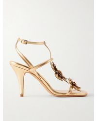 Zimmermann - Belara Metallic-Leather Sandals - Lyst