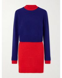 Jil Sander - Two-Tone Layered Wool-Blend Mini Dress - Lyst
