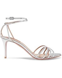 Aquazzura Very First Kiss 75 Sandalen Aus Metallic-leder - Mettallic