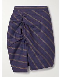 Vivienne Westwood - Panther Gathered Striped Cotton-Blend Twill Mini Skirt - Lyst