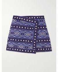 Johanna Ortiz - Hunting Roots Printed Cotton Mini Wrap Skirt - Lyst