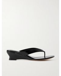 Le Monde Beryl - Eel-Effect Leather Wedge Sandals - Lyst