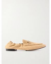 Gucci - Jordaan Horsebit-Embellished Logo-Debossed Suede Loafers - Lyst