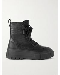 Sorel - Caribou Croc-Effect And Smooth Leather Ankle Boots - Lyst