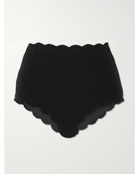 Marysia Swim - Santa Monica Scalloped Recycled-Seersucker Bikini Briefs - Lyst