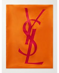 Saint Laurent - Cassandre-Printed Silk-Twill Scarf - Lyst