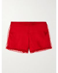 Dries Van Noten - Shorts Aus Satin Aus Einer Seidenmischung Mit Spitzenbesätzen - Lyst