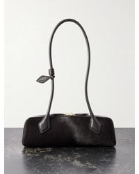 Alaïa - Le Teckel Small Leather-Trimmed Calf Hair Shoulder Bag - Lyst