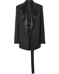 Helmut Lang Oversized-blazer Aus Einer Woll-mohairmischung Mit Satinbesatz - Schwarz