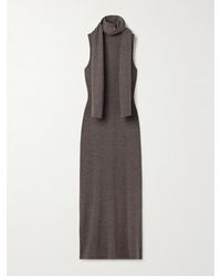 STAUD - Canal Scarf-Detailed Wool Turtleneck Midi Dress - Lyst
