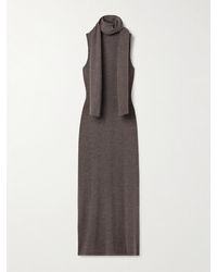 STAUD - Robe Midi En Laine À Col Roulé Et À Écharpe Canal - Lyst