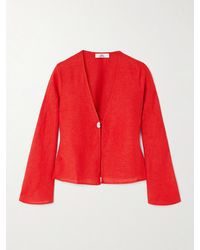 SARA CRISTINA - Nerea Pearl-Embellished Linen Top - Lyst