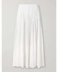 THE ROW 2024SS leddie skirt ホワイト XS The Row Leddie gathered cotton midi skirt The Row
