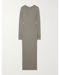 ÉTERNE - Long Sleeved Crew Neck Ribbed Stretch-jersey Maxi Dress - Lyst
