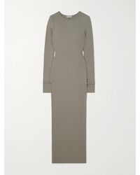 ÉTERNE - „Long Sleeved Crew Neck“ Maxikleid Aus Geripptem Stretch-Jersey - Lyst