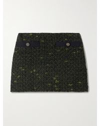 Gucci - Button-Embellished Wool-Blend Bouclé Mini Skirt - Lyst