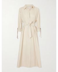 Max Mara - Tie-Detailed Cotton-Poplin Midi Dress - Lyst