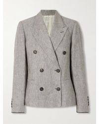 Brunello Cucinelli - Doppelreihiger Blazer Aus Einer Hanf-Leinenmischung - Lyst