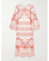 Borgo De Nor - Seraphina Broderie Anglaise Cotton-Blend Poplin Midi Dress - Lyst