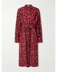 Altuzarra - Floyd Belted Printed Silk-Twill Midi Dress - Lyst