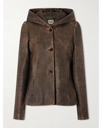 KHAITE - June Hooded Leather Jacket - Lyst