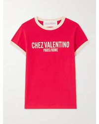 Valentino Garavani - Printed Cotton-Jersey T-Shirt - Lyst