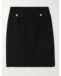 Chloé - Button-Embellished Wool-Blend Bouclé Mini Skirt - Lyst