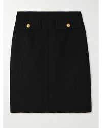 Chloé - Button-Embellished Wool-Blend Bouclé Mini Skirt - Lyst