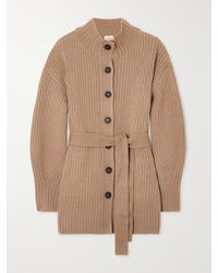 LeKasha - Cotai Belted Ribbed Organic Cashmere Cardigan - Lyst