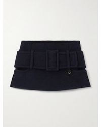 Patou - Belted Wool Mini Skirt - Lyst