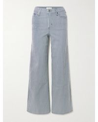 FRAME - Le Slim Palazzo Striped Mid-Rise Straight-Leg Jeans - Lyst