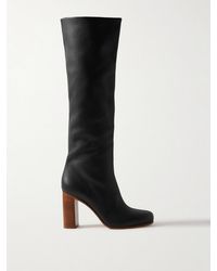 KHAITE - Willow Kniehohe Stiefel Aus Strukturiertem Leder - Lyst