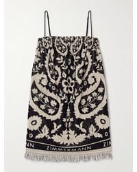 Zimmermann Rhiannon Cotton Terry Minidress in Black | Lyst