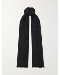 Saint Laurent - Schal Aus Woll-Jacquard Mit Fransen - Lyst