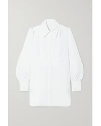 Erdem The Tux Pleated Embroidered Cotton-poplin Shirt - White