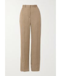 Victoria Beckham - Printed Twill Straight-Leg Pants - Lyst