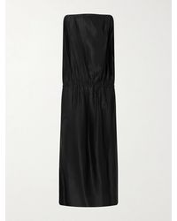 KHAITE - Tia Satin-Twill Midi Dress - Lyst