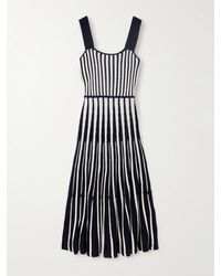 arch4 - + Net Sustain Seycelles Ribbed Striped Silk And Organic Cashmere-blend Maxi Dress - Lyst