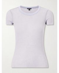 James Perse - Ribbed Cotton And Cashmere-Blend T-Shirt - Lyst
