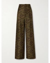 Saint Laurent - Paisley-Print Silk-Twill Wide-Leg Pants - Lyst