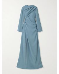 Marmar Halim - Robe Du Soir Effet Portefeuille En Crêpe De Soie À Drapés - Lyst
